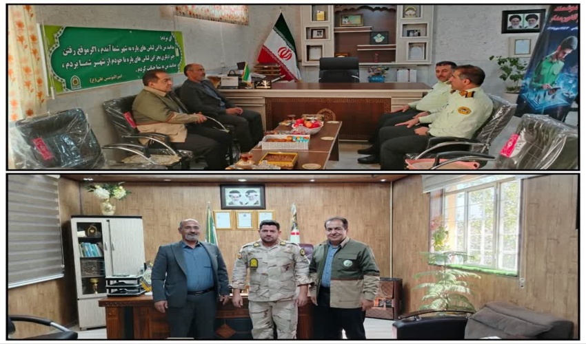 دیدار ریاست و معاونت اداره منابع طبیعی بانه با فرماندهی نیروی انتظامی و فرماندهی هنگ مرزی بانه