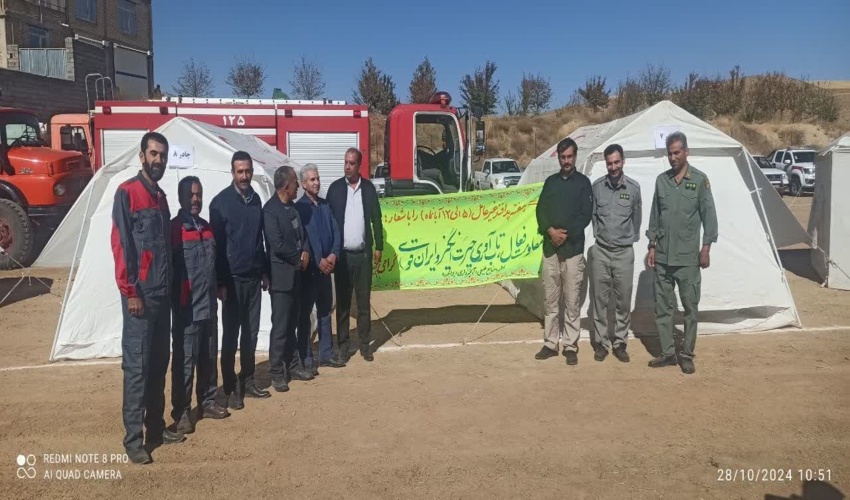 شرکت رئیس و همکاران یگان حفاظت در مانور اجرا شده به مناسبت هفته پدافند غیر عامل