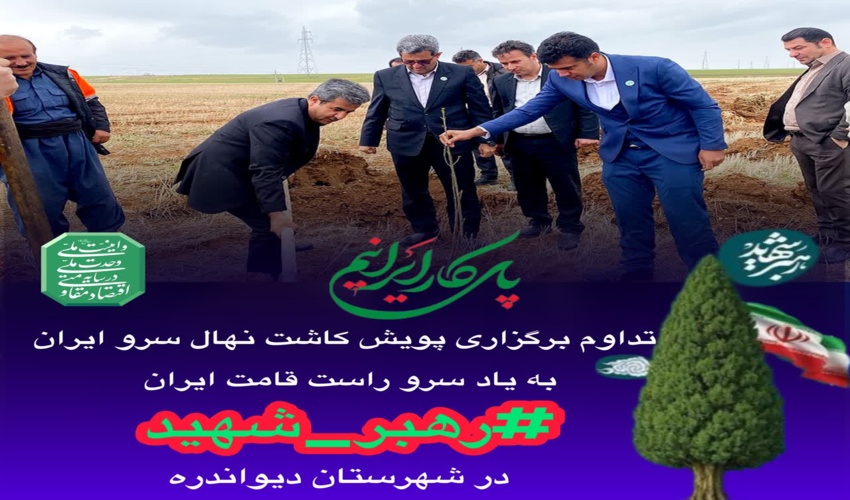 تداوم برگزاری پویش کاشت نهال سرو ایران به یاد سرو راست قامت ایران #رهبر_شهید